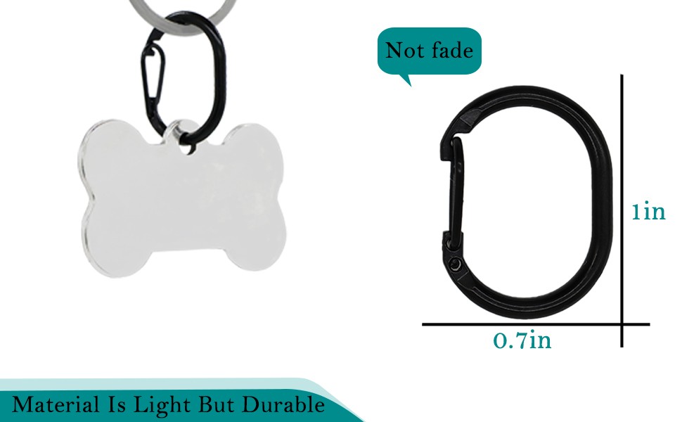4 Pack Pet Tag Clips, Dog Rings for Pet Collar, ID Tag Quick Clips for Dogs and