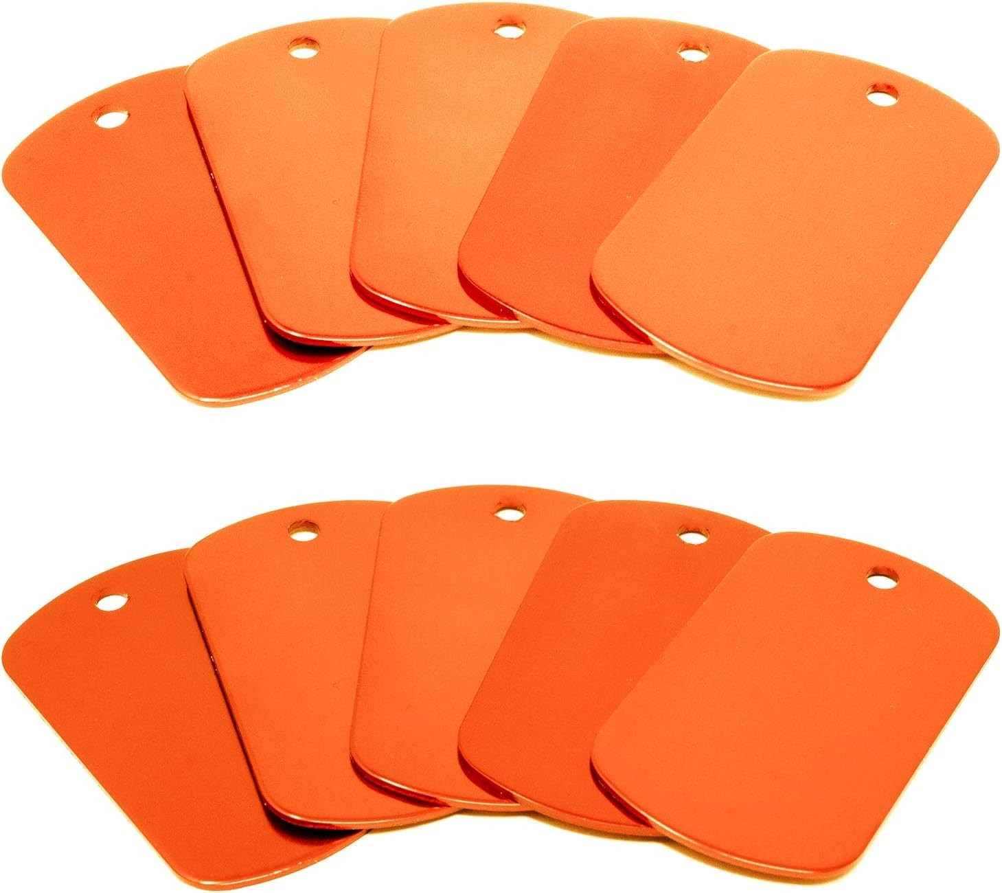 100pc Orange Blank Dog Tags Large 2″x1.15″ Aluminum Stamping Craft DIY