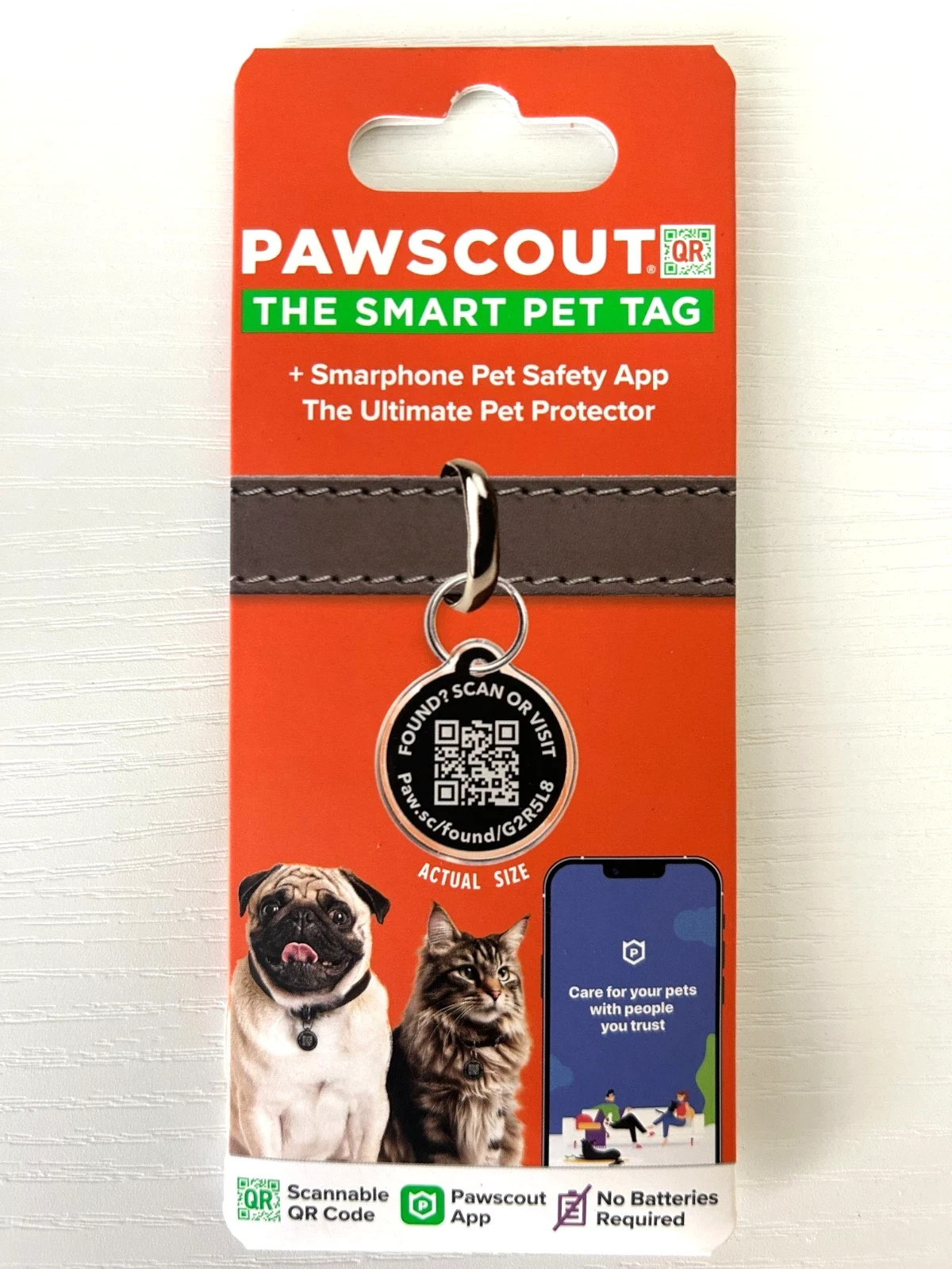 Pawscout QR The Smart Pet Tag + Smarphone Pet Safety App FREE SHIPPING