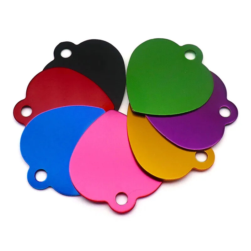100Pcs Anodizing Aluminum Dog Tag Name Dog ID Tags Collar Customized Engraving