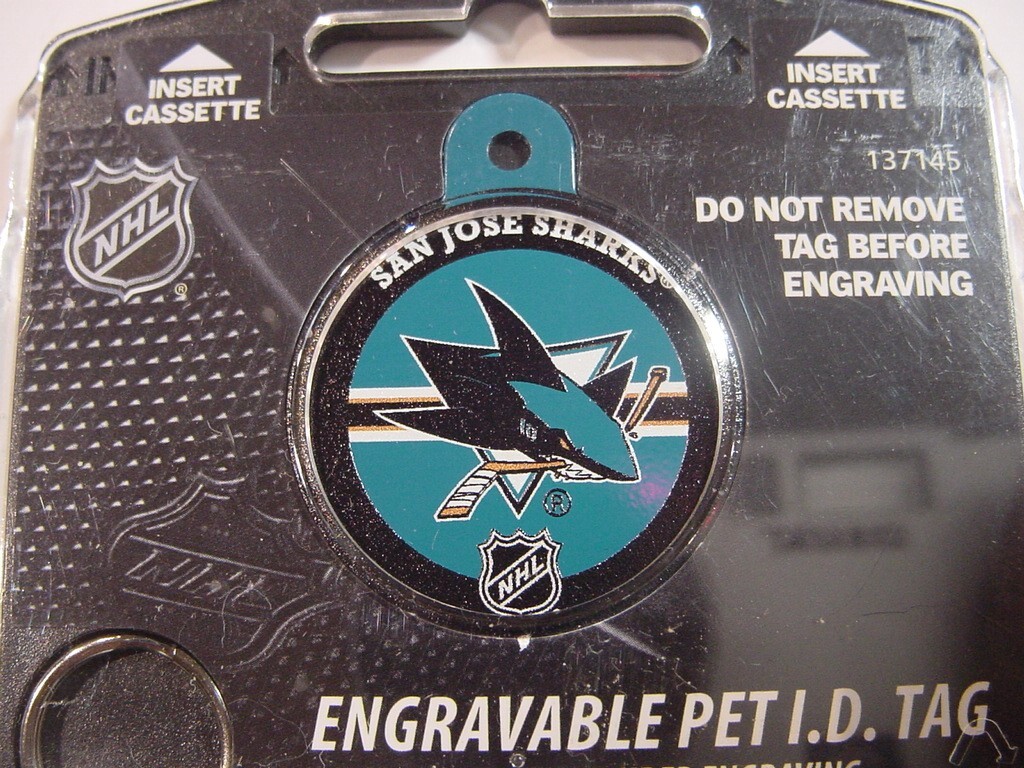 NEW – FIDO ENGRAVABLE PET I.D. TAG – NHL SAN JOSE SHARKS