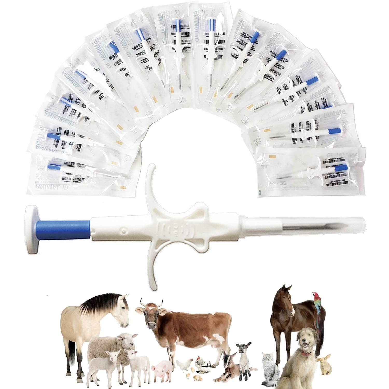 20 PCS Universal Pet Microchip 134.2kHz ISO11784/5 FDXB RFID 2.1×12 mm Tag