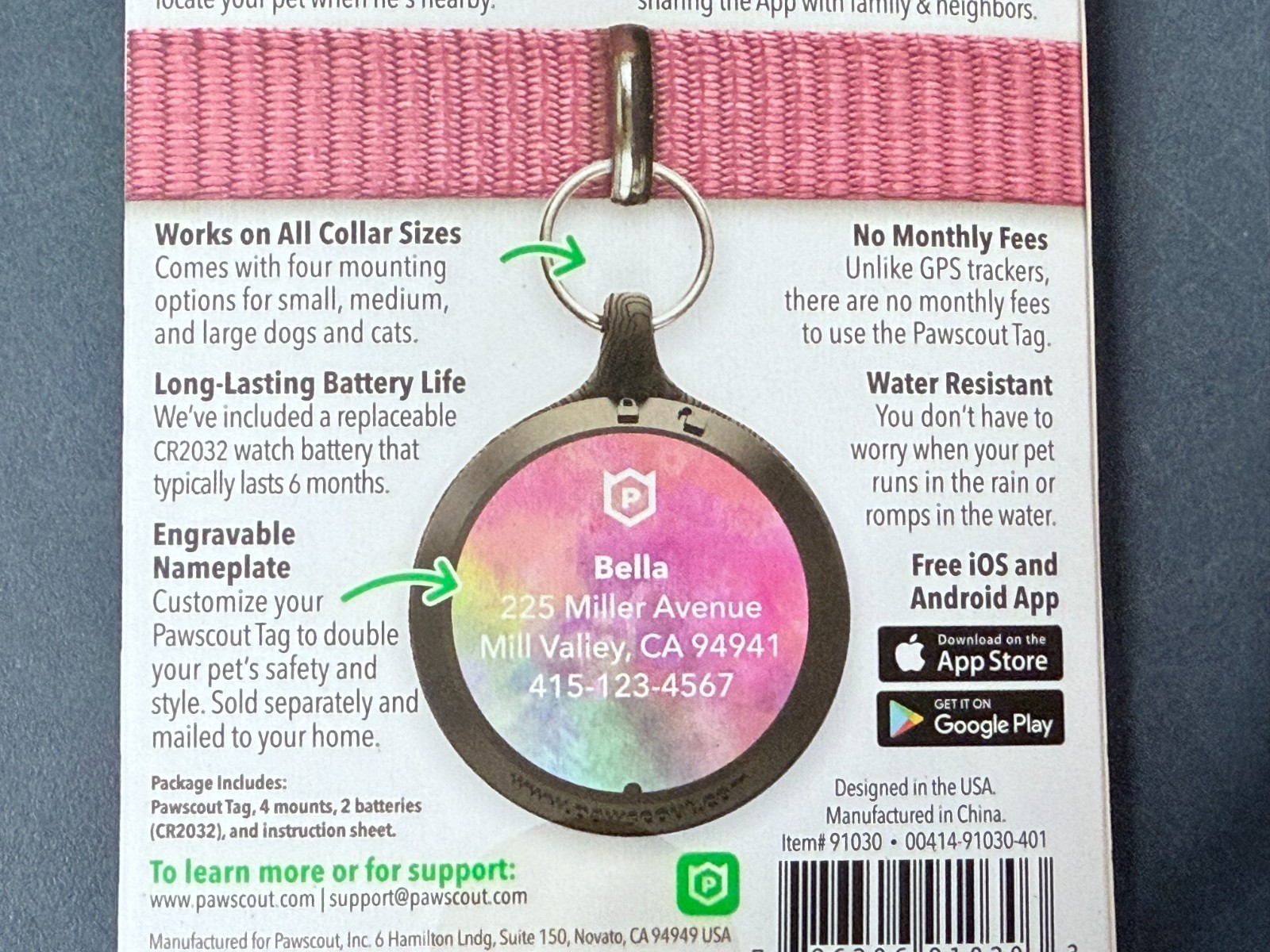(QTY 2) Pawscout Bluetooth Community Pet Finder Tags w/ Walk Diary, Cats or Dogs