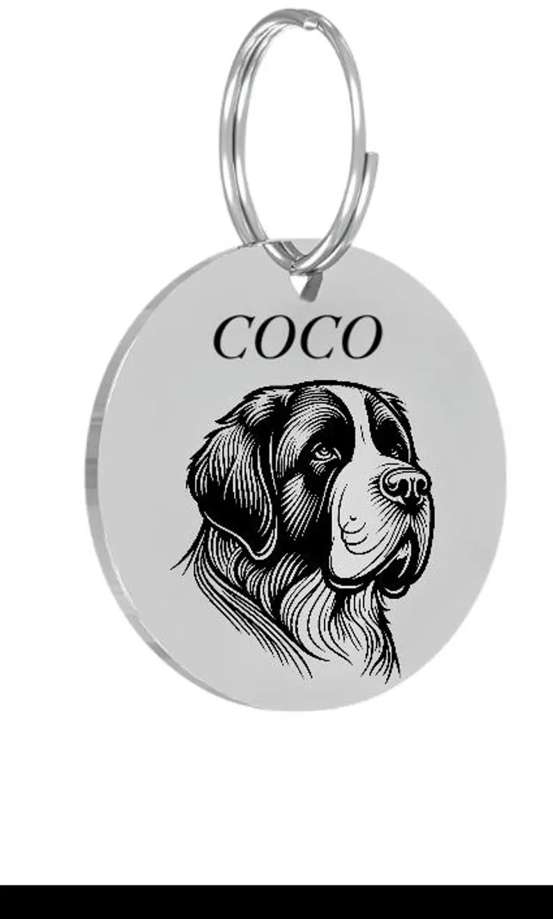 SAINT BERNARD Pet ID Tags Dog Tags Personalized Front and Back Engraving…
