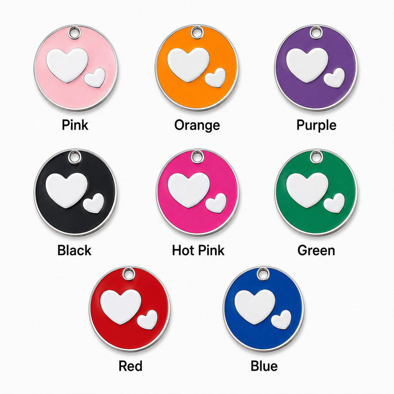 Personalized Enamel Dog Cat ID Tag Multiple Designs Custom Engraved Pet Tags