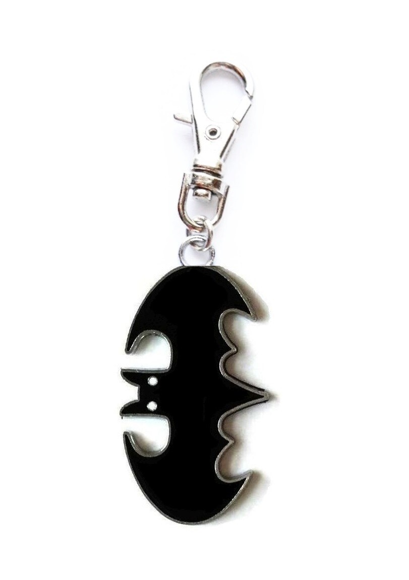 BATMAN CHARM DC COMICS ZIPPER PULL BAG PURSE WALLET BACKPACK OR DOG CAT COLLAR