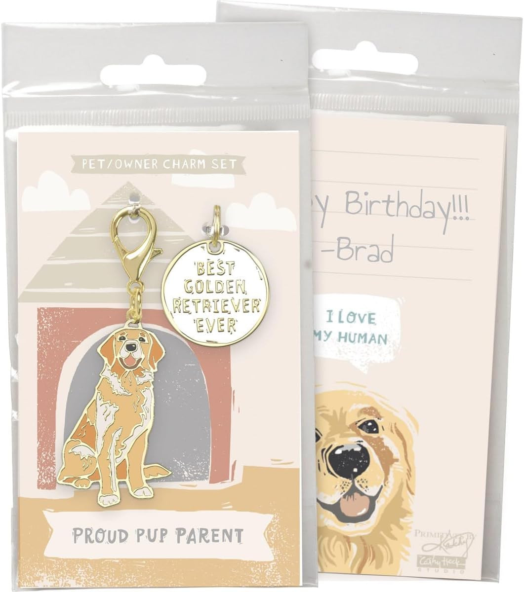 Dog Collar Charm Set – Golden Retriever