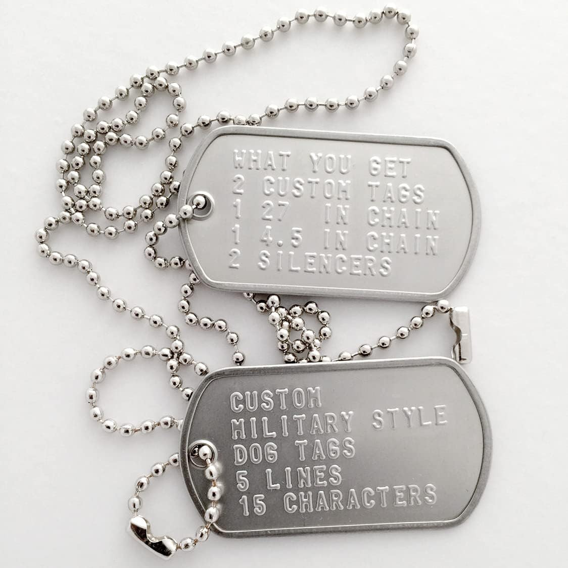 25 Shiny Stainless Steel Military Spec Dog Tags – BLANK
