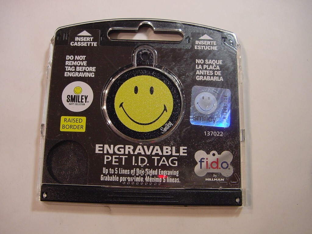 NEW – FIDO ENGRAVABLE PET I.D. TAG – SMILEY FACE