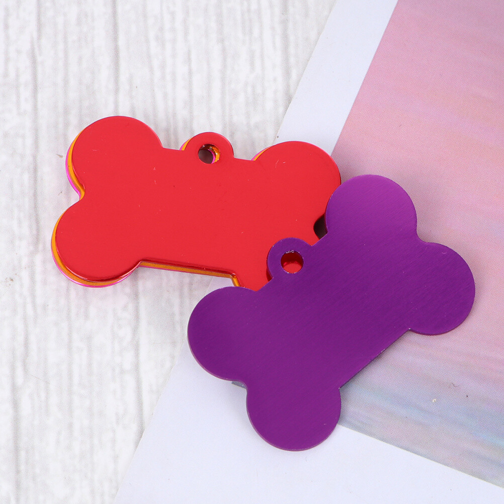 10pcs Colorful Dog Cat Pet Name ID Tag Dog Cat Identification Collar Name Tag