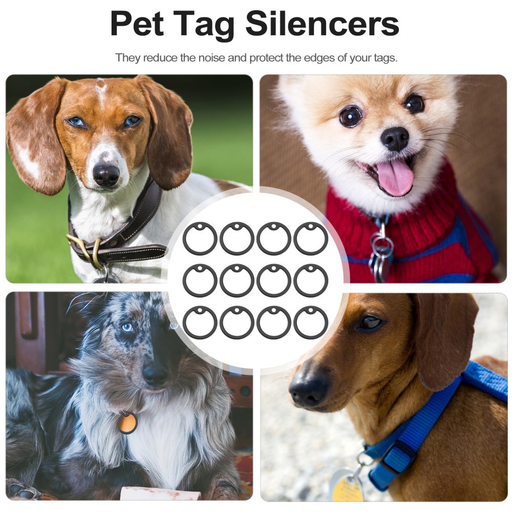 12Pcs Black Dog Tag Silencers Stretch Over Military Tags to Reduce Sound