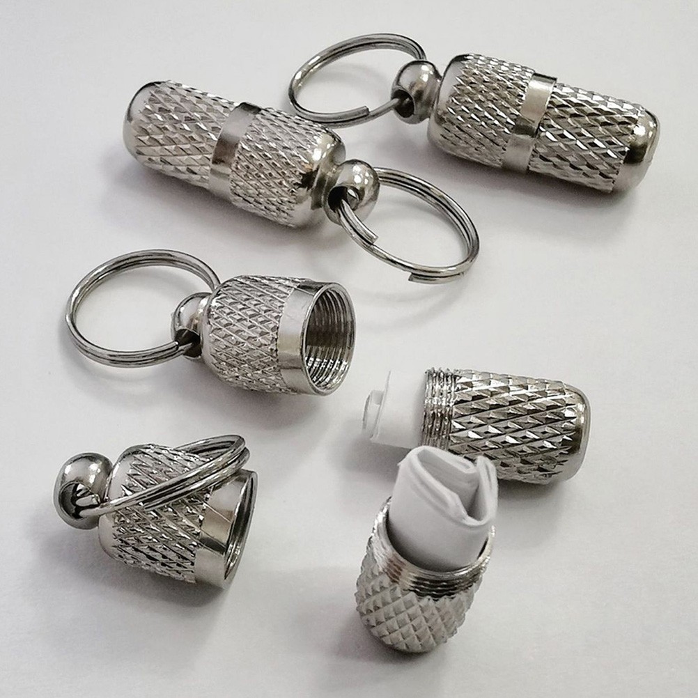 6Pcs Reusable Pet Id Tubes Silver Brass Collar Tags for Dog Cat Safety