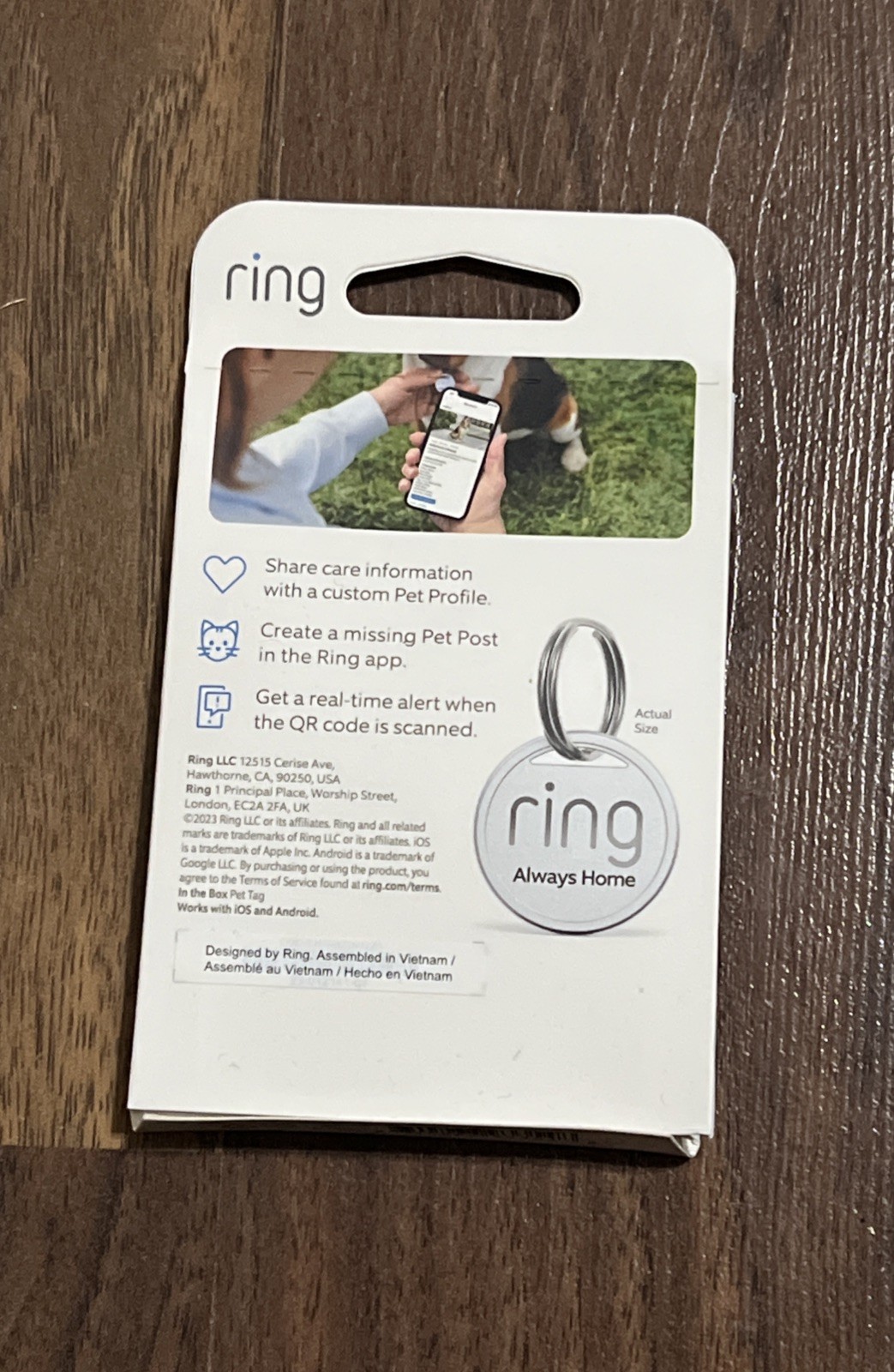 Ring Pet Tag (With QR Code) Smart Protection – With Real-Time-Scan Alerts – New