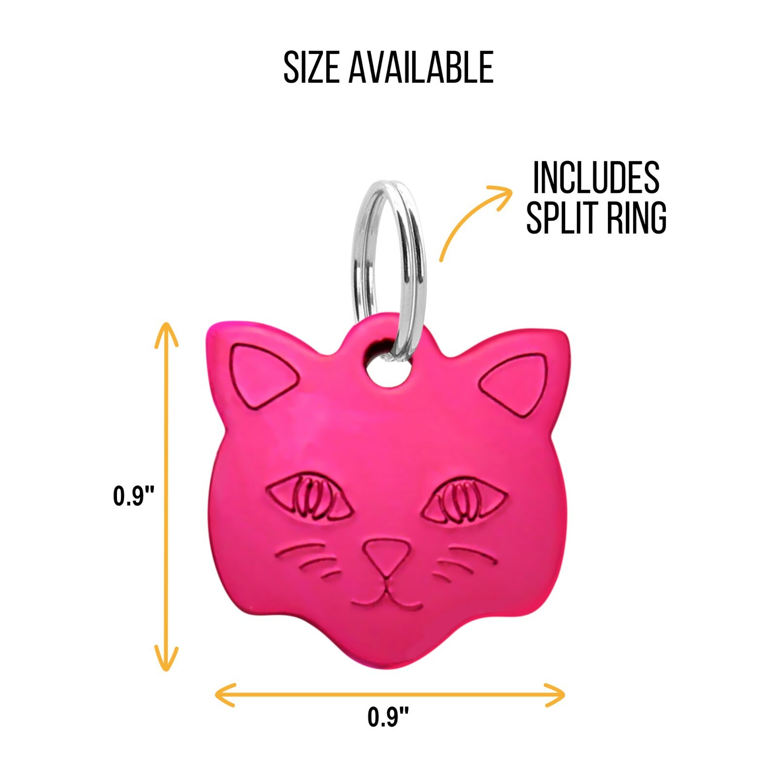 Custom Cat Tag ID Name Personalized Collar Engraved Funny Tag with Split Ring