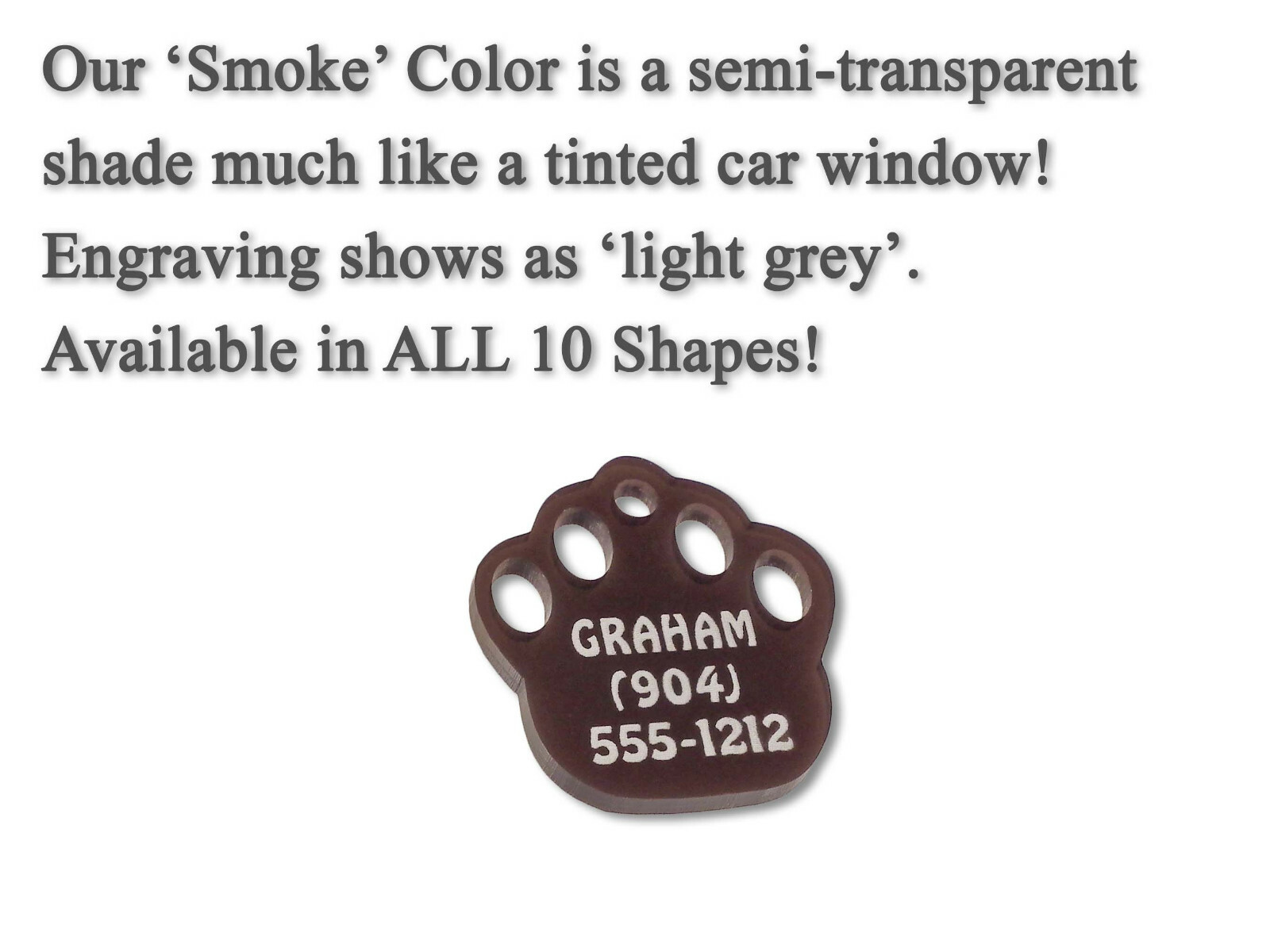 ACRYLIC PLASTIC PET Dog Cat Identification Name Tags-Custom Engraved ID Tag