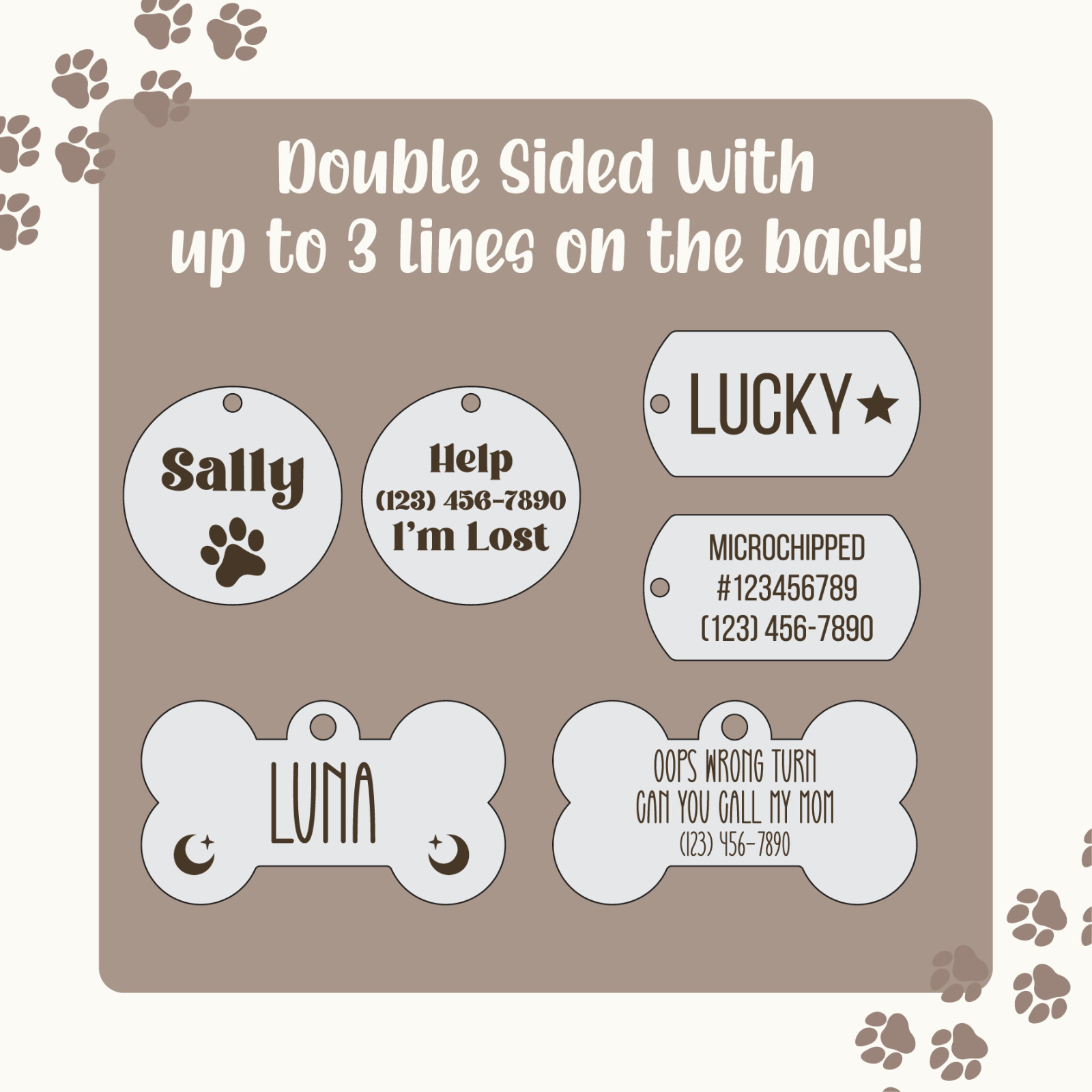 Custom Engraved Stainless Steel Pet Tags | Personalized Dog or Cat ID Tags