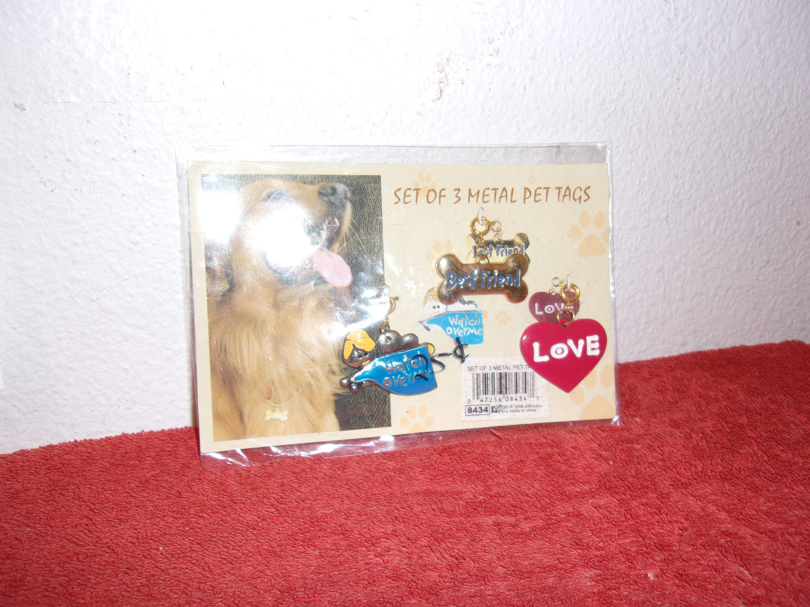 BRAND SET OF 3 GIFTCO METAL PET TAGS WATCH OVER ME, BEST FRIEND & LOVE
