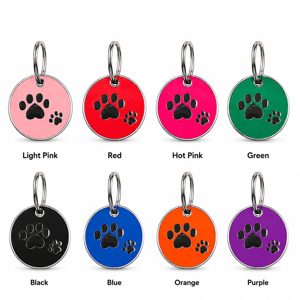 Personalized Enamel Dog Cat ID Tag Multiple Designs Custom Engraved Pet Tags