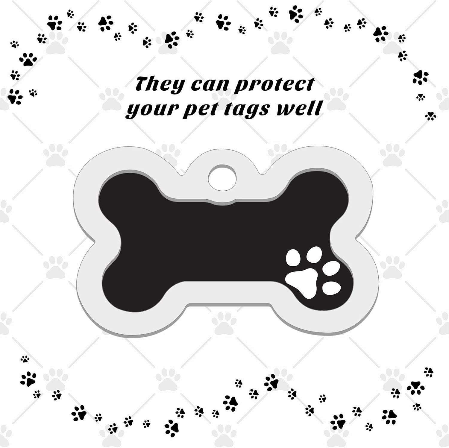 12 Pieces Silicone Dog Tags Silencer Dog Pet Name Tag Glow in the Dark Silencer