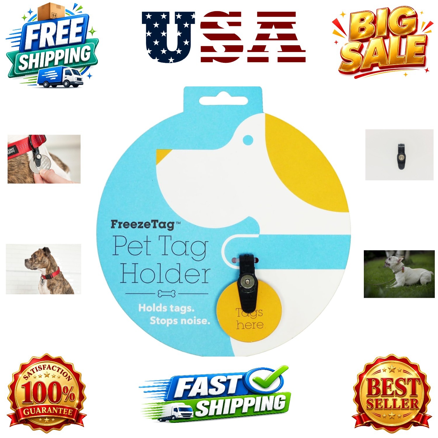 Dog Tag Silencer and Connector, One Size, Graphite