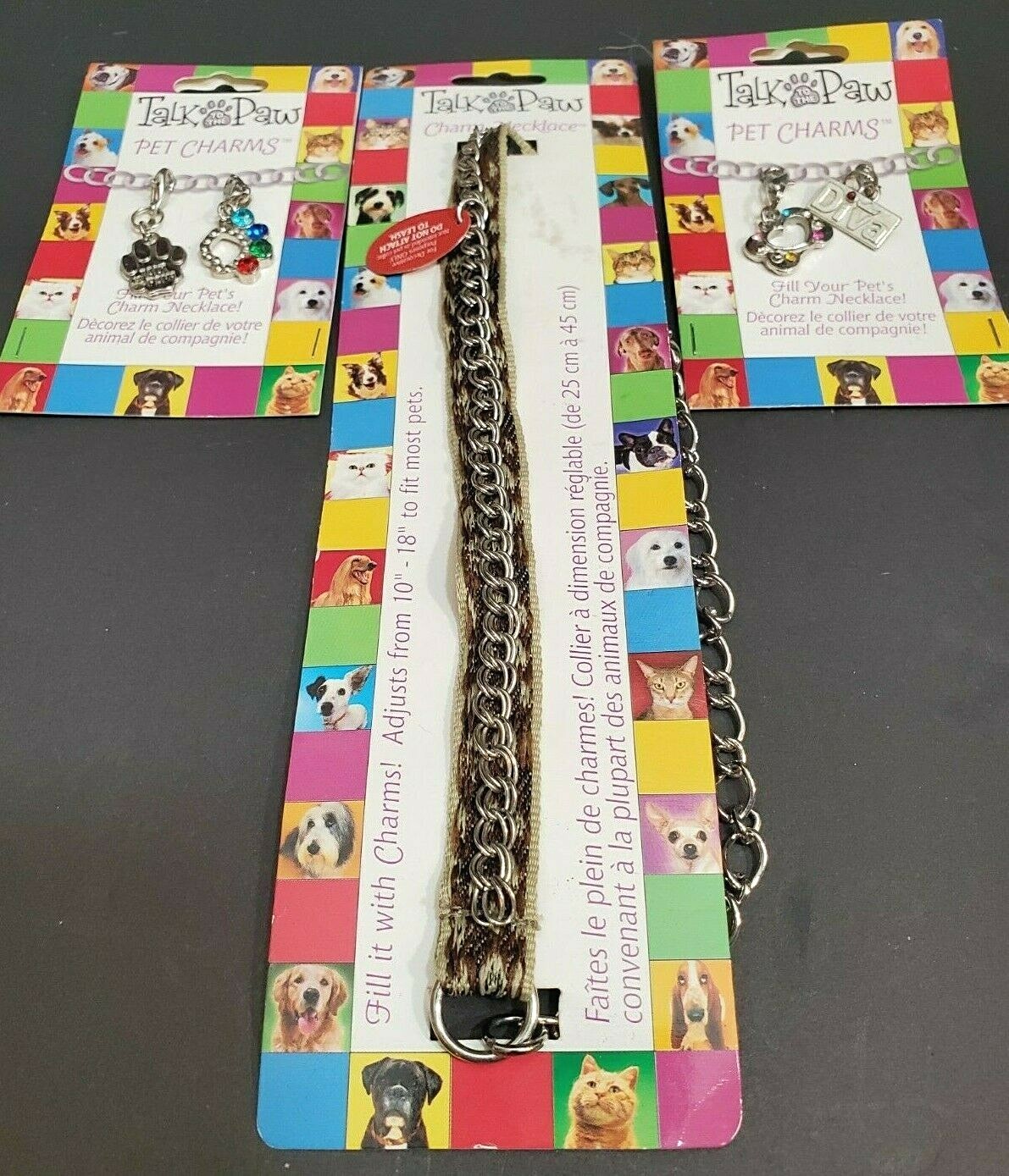 Talk to the Paw Dog Charm Necklace & 4 Pet Charms 10 – 18 inches