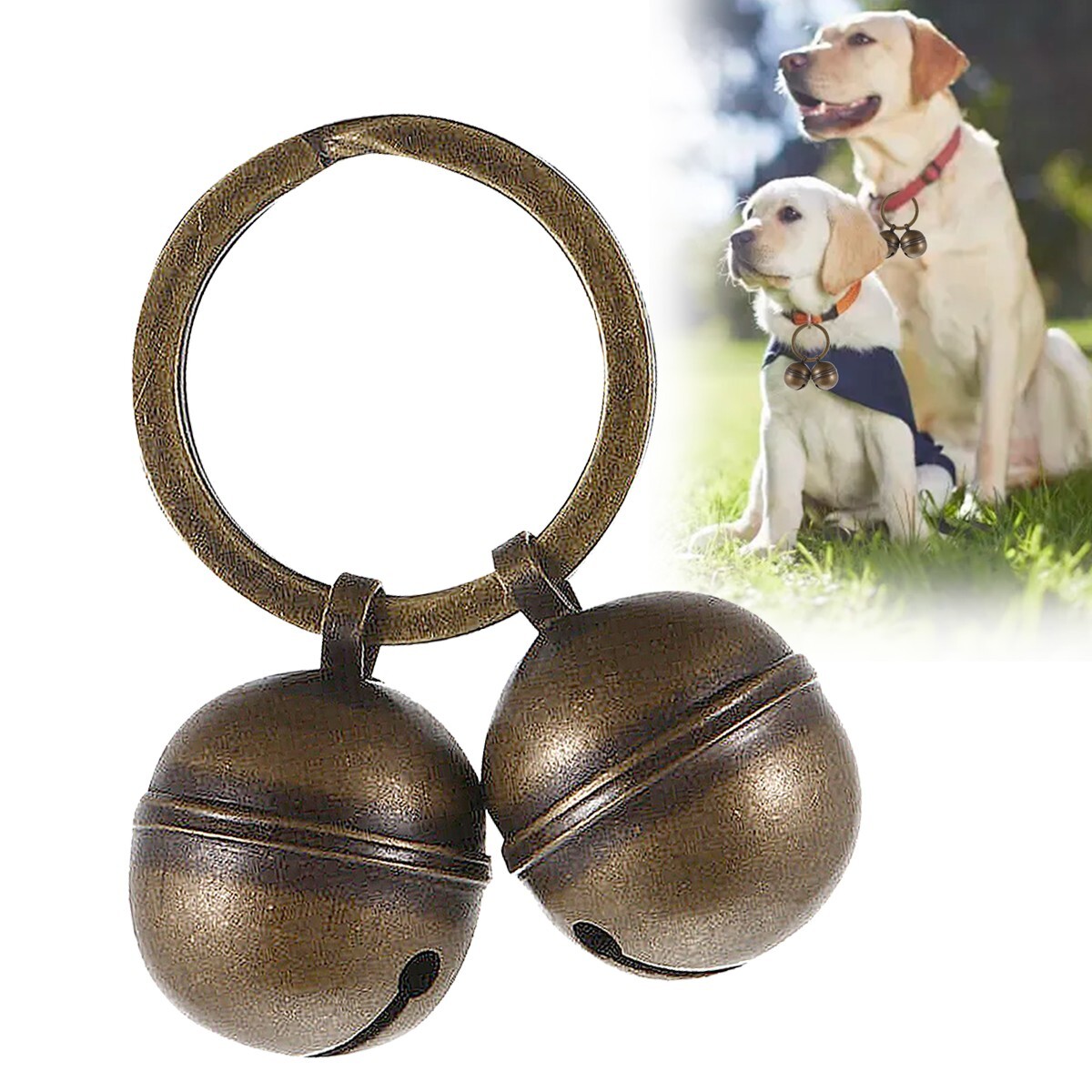 Vintage Bronze Bell Keychain Charm Accessory For Pets And DIY Crafts