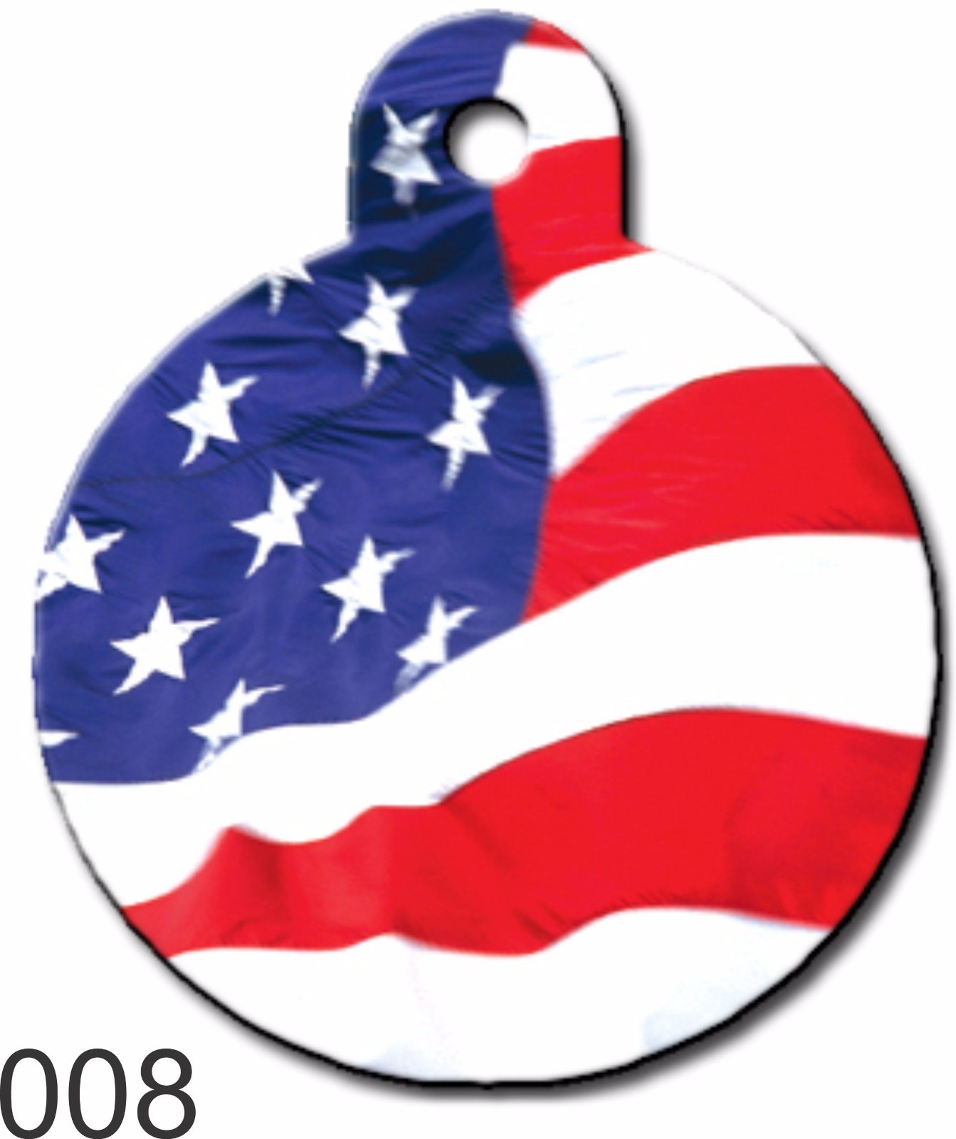 Pet Tags Personalized Pet ID tag for Dog and Cat ROUND Tags Charm U.S. Flag