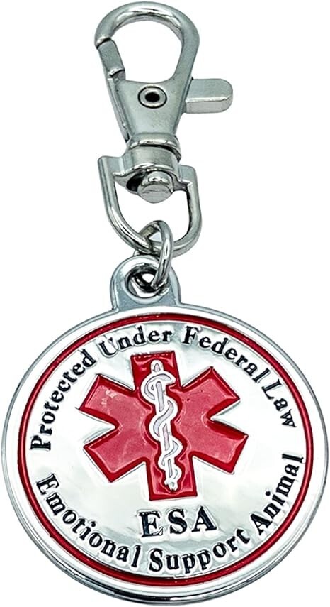 ESA Dog Accessories Emotional Support Tag for Medium & Large Dogs Pet Id Collar