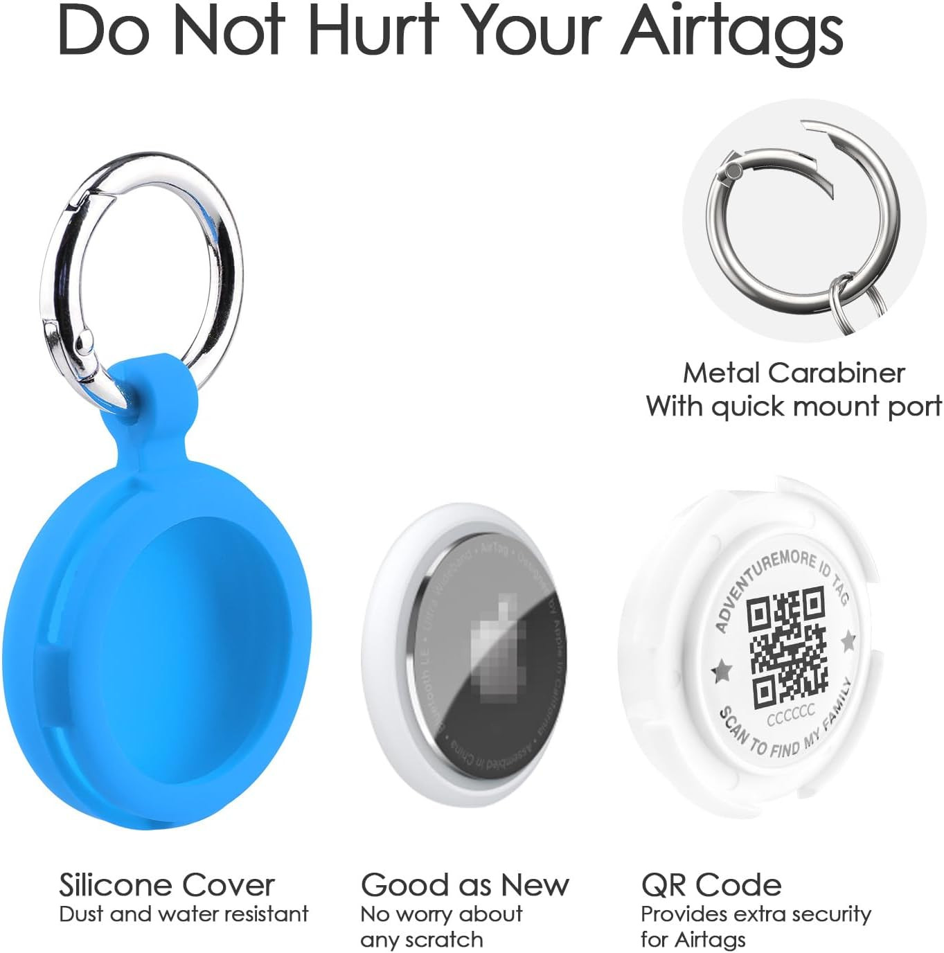 Tags Holder 4 Pack with QR Code Smart Pet ID Case, Waterproof, Dustproof, Anti-L