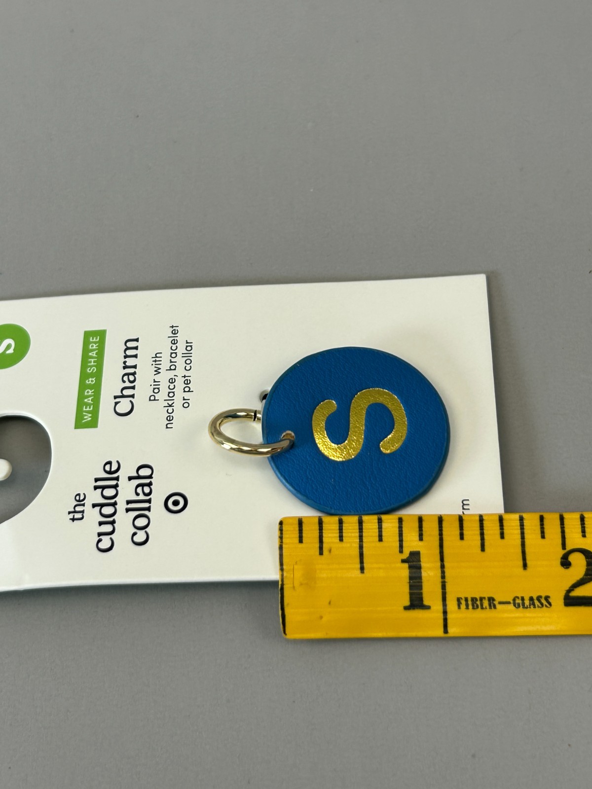 “S” Monogram The Cuddle Collab Wear Share Letter Charm Faux Leather Royal Blue