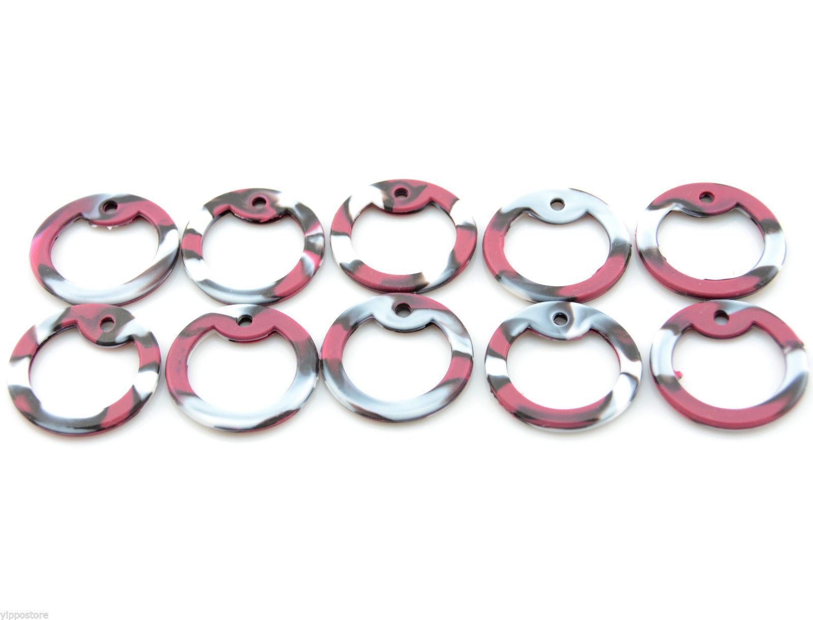 Pack of 10 Red Camo Military Army ID Dog Tag Rubber Silicone Silencers
