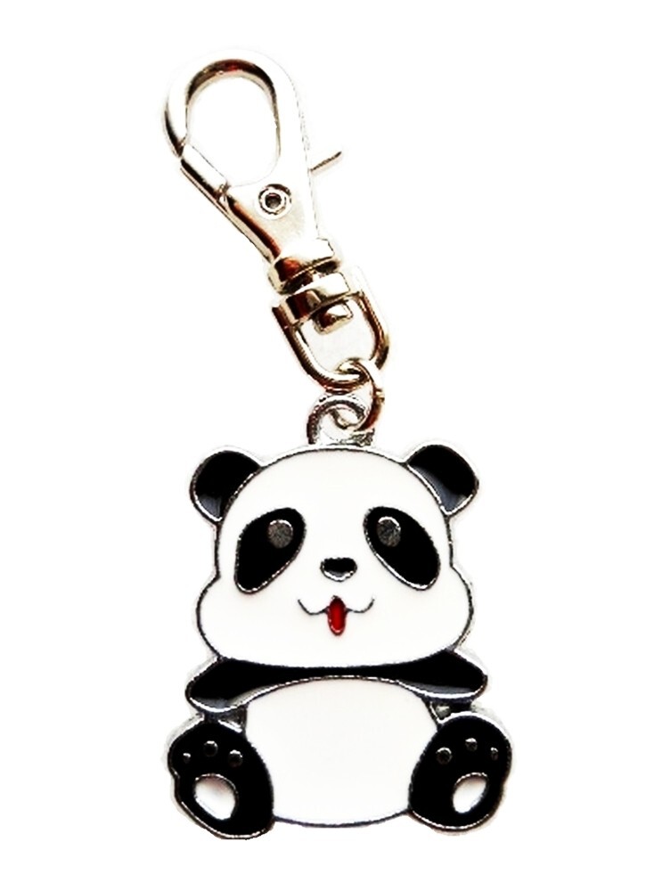 LUCKY PANDA BEAR CHARM DOG CAT COLLAR JEWELRY OR ZIPPER PULL PURSE BACKPACK BAG
