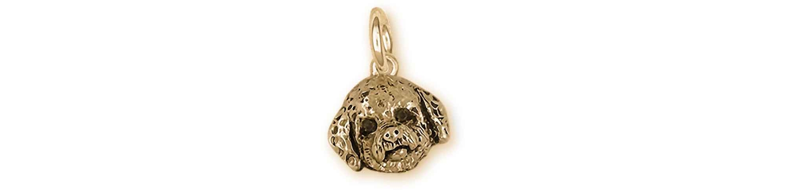 Poochon Charm 14k Gold Vermeil Handmade Bichapoo Jewelry PC1H-CVM