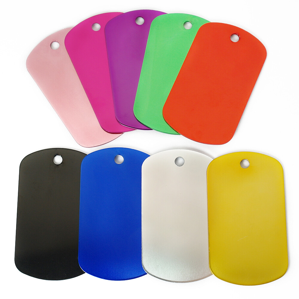 20/40/100pcs Personalized Pet Dog ID Tag Military Aluminum Bulk Blank Name Discs