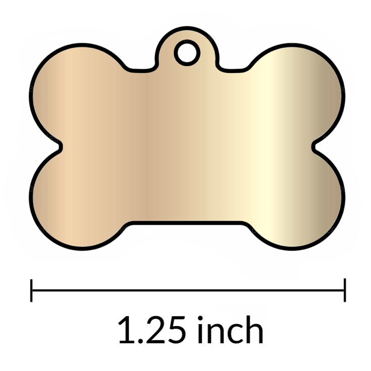 Custom Engraved Dog Tags Personalized Dog Collar Pet Tags ID NATURAL BRASS BONES