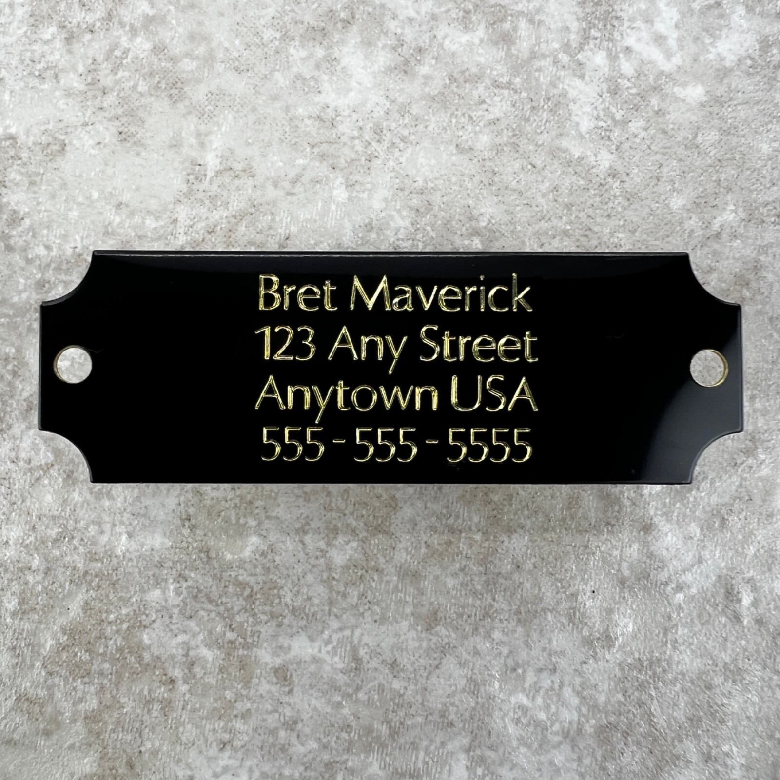 Custom Engraved Tags Personalized NAME PLATE Tags BLACK & BRASS Nameplate MEDIUM