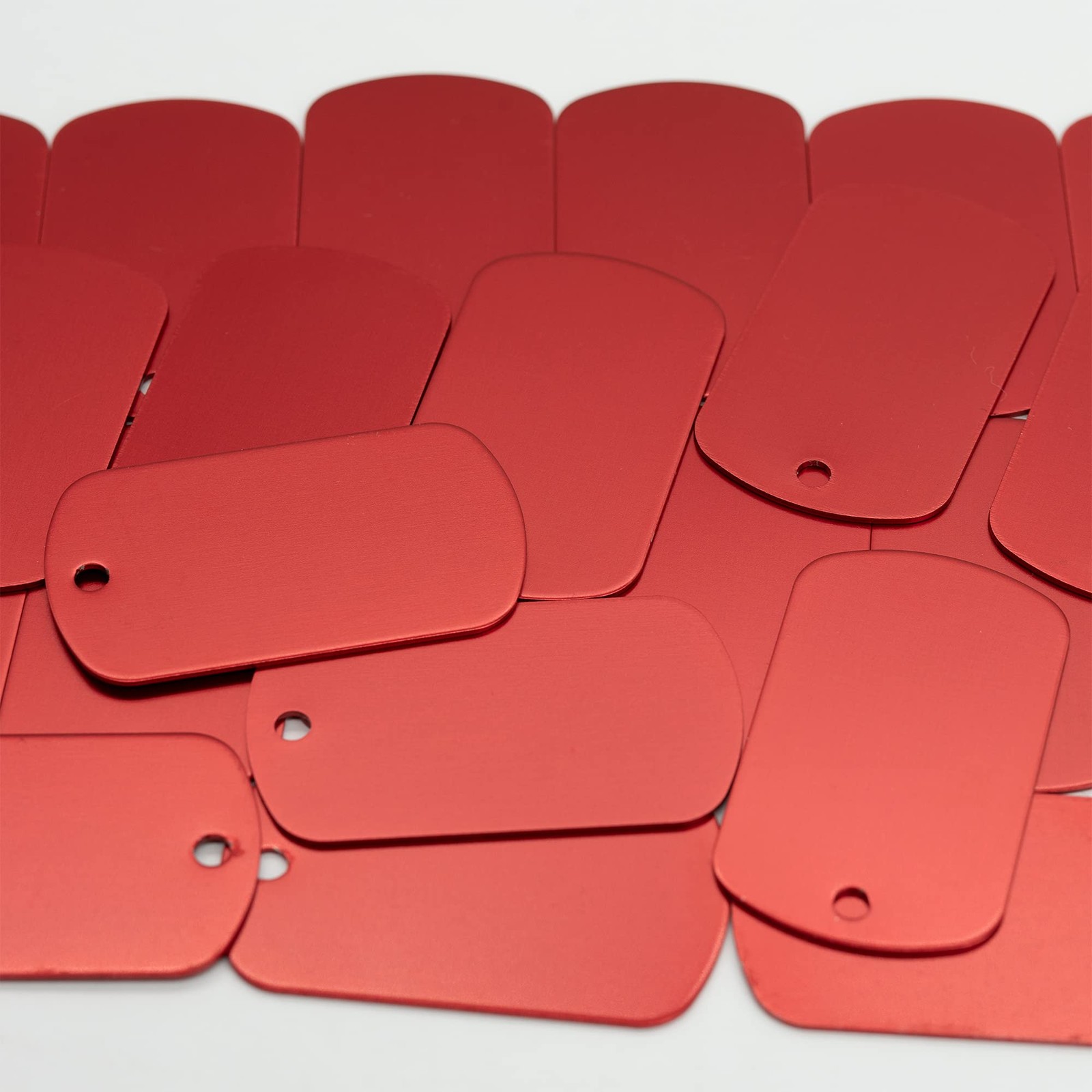 50 PCS Red Anodized Aluminum Engraving Blank Tags Stamping Blanks