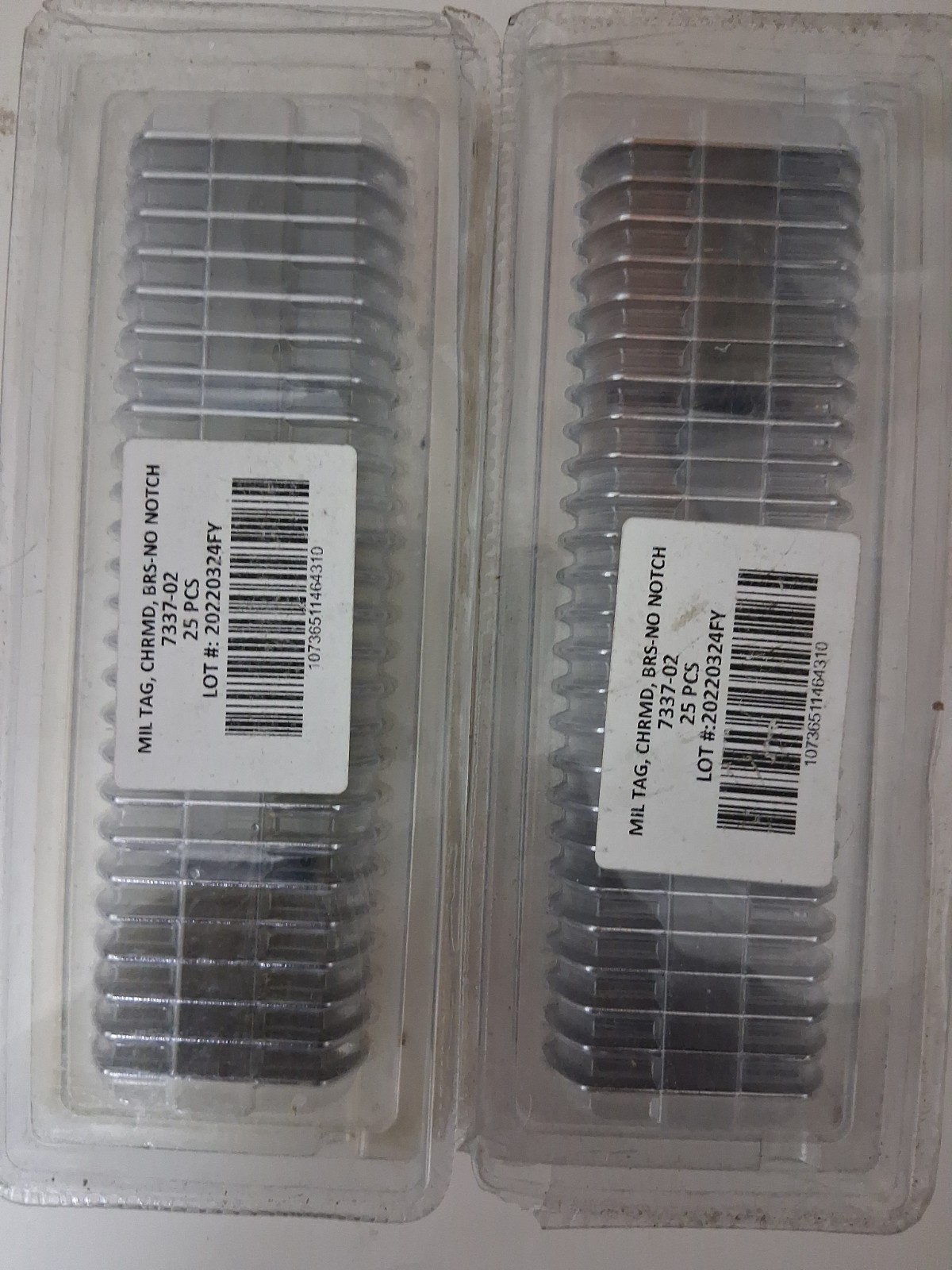 50 Militarily Tag Chrome Charms Unused