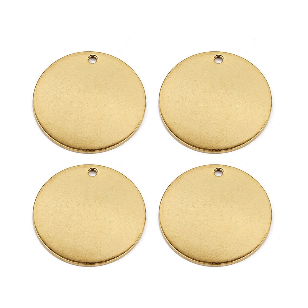 10Pcs Golden Round Pet Pendant Tags Alloy Material Anti Rust for Dog Id Hangings