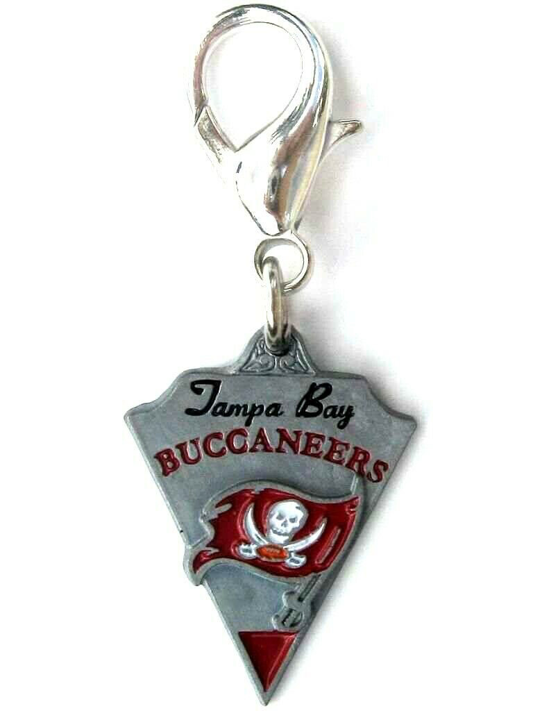 NFL Collar Dog Tag Charm, Tampa Bay Buccaneers Bucs, Pet Cat Lead Safe Pewter