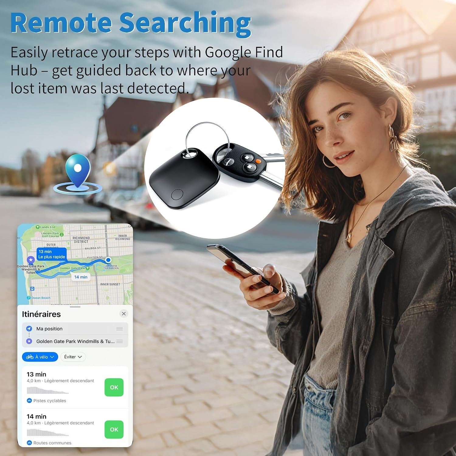 Waterproof Smart Tags – 4 Pack for Key & Luggage Tracking with 2- Life