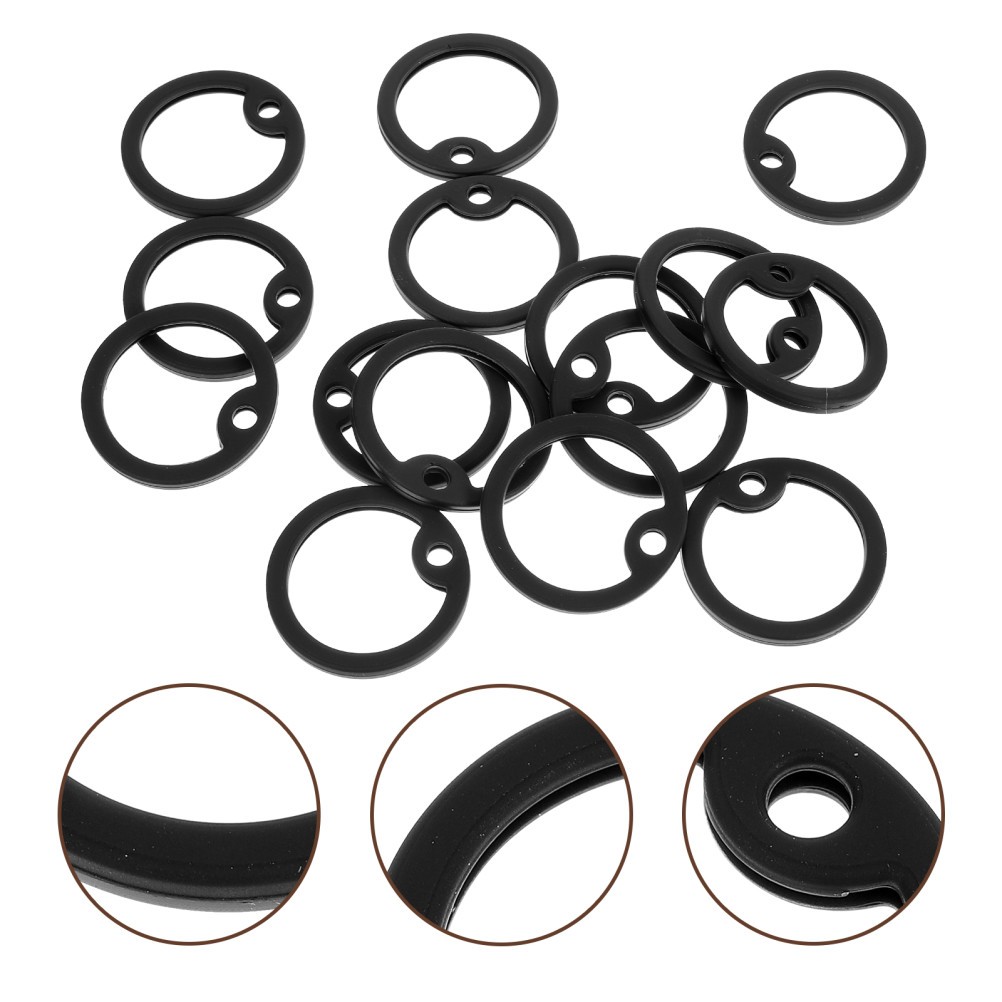 15Pcs Reusable Silicone Dog Tag Silencers Black for Pets with Noise Reduction