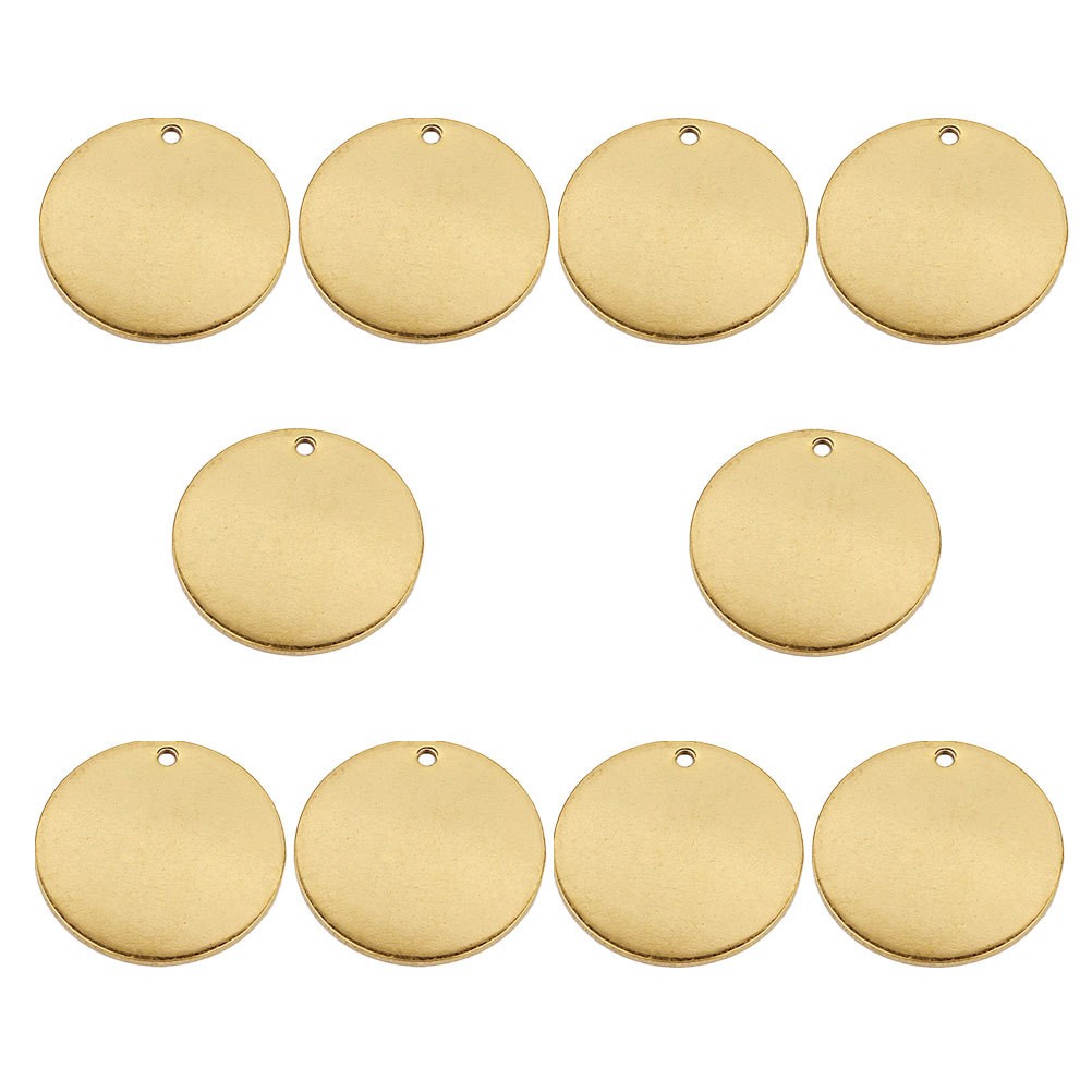 10 Pcs Circle Blank Charm Pet Tag DIY Jewelry Pendant Dog ID Hangings