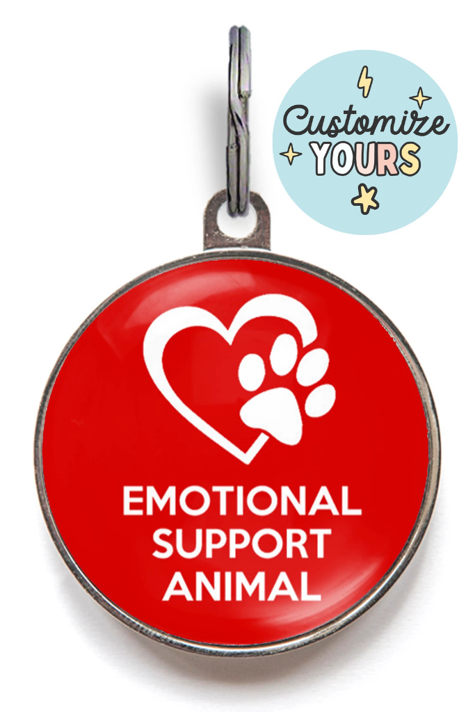 Emotional Support Animal Tag – Red ESA Pet ID for Dogs, Cats & Support Pets