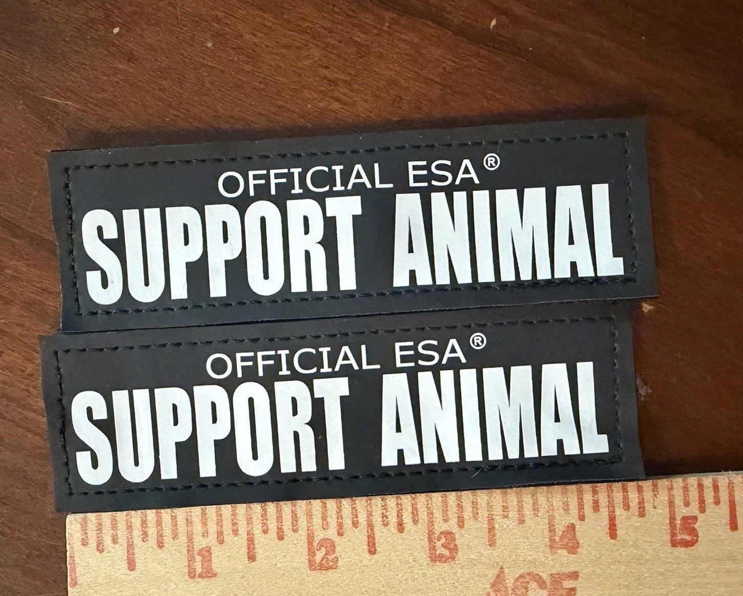 2 Official ESA (Emotional Support Animal) Removable Patches For Vest 4.75”x 1.5”