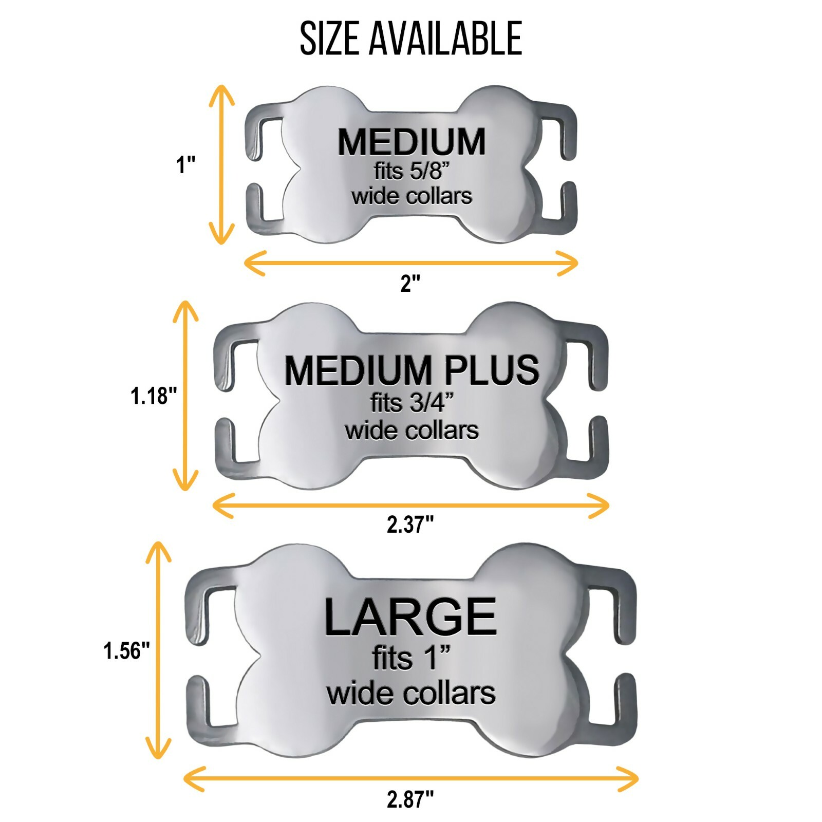 Engraved Stainless Steel Dog Tags Custom Slide On Bone Dog Tag Silent Pet ID