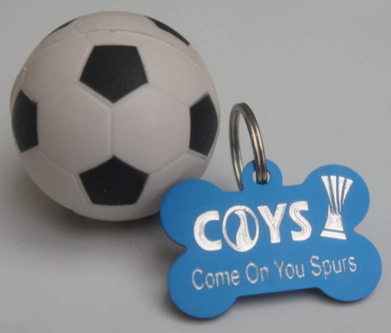 TOTTENHAM EURO CUP COYS COME ON YOU SPURS FOOTBALL DOG TAG PERSONALISED ON BACK