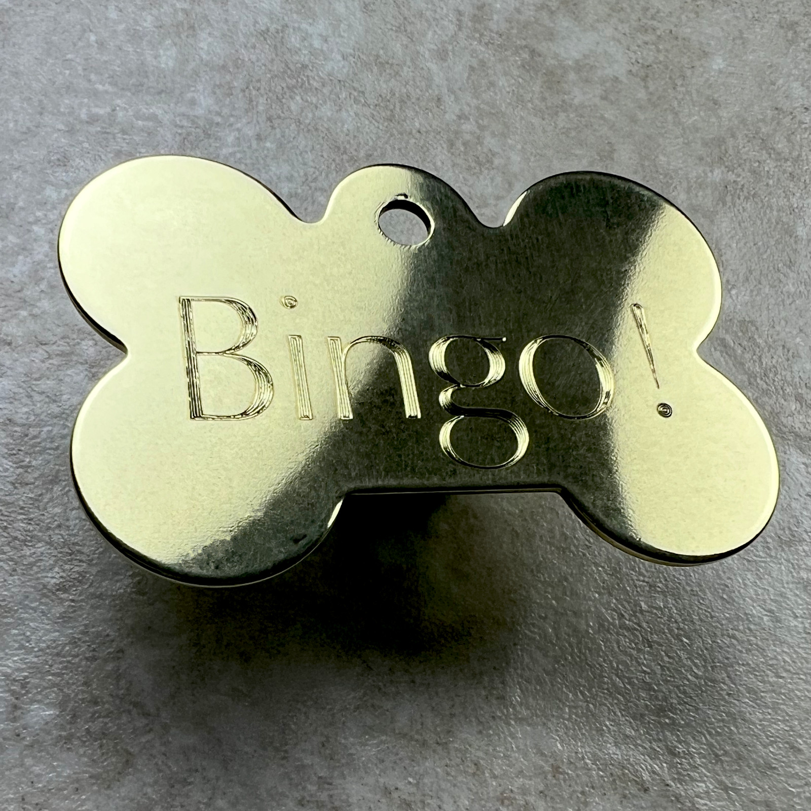 Custom Engraved Dog Tags Personalized Dog Collar Pet Bone Tag BRASS EXTRA LARGE
