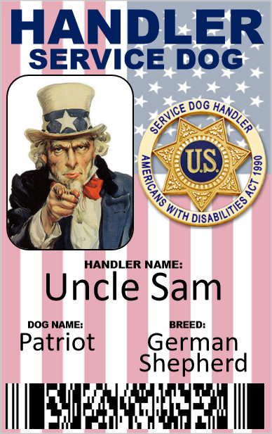 SERVICE DOG & HANDLER ID CARD CUSTOMIZABLE PHYSICAL & DIGITAL INCLUDED