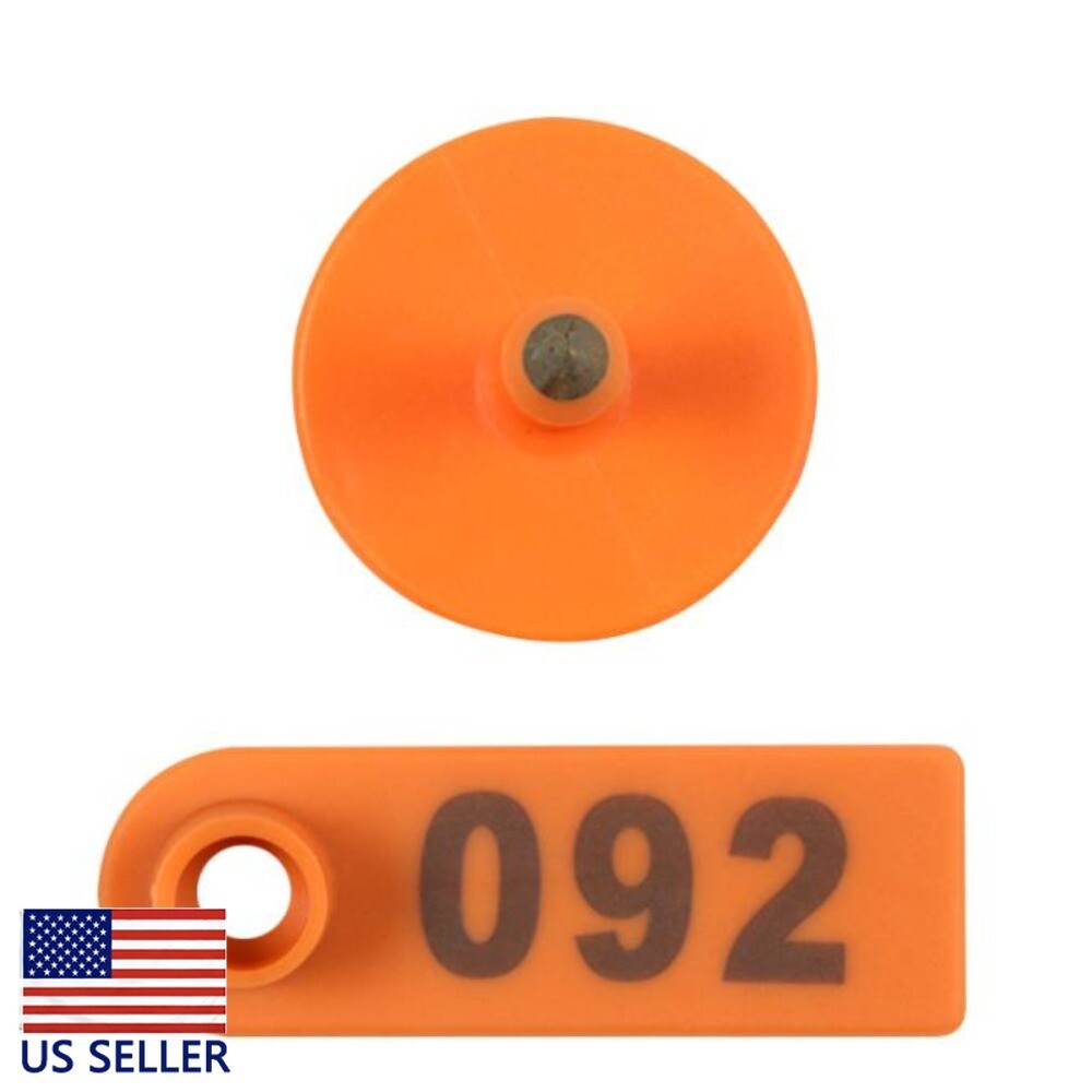 Livestock Ear Tag Felenny 1-100 Numbers Animal Tags for Cow Cattle Goat Sheep Pi